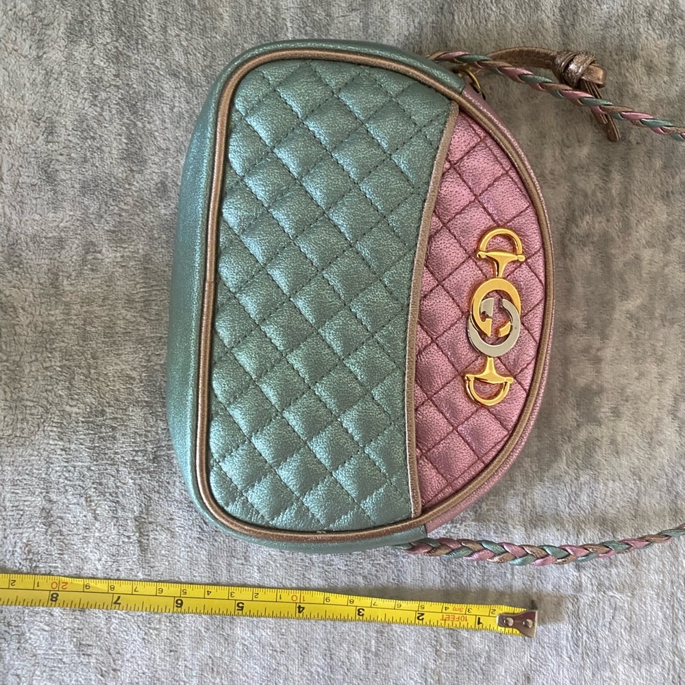 NWT Gucci Trapuntata Colorblock Metallic Leather quilted Mini Bag crossbody - Picture 16 of 16